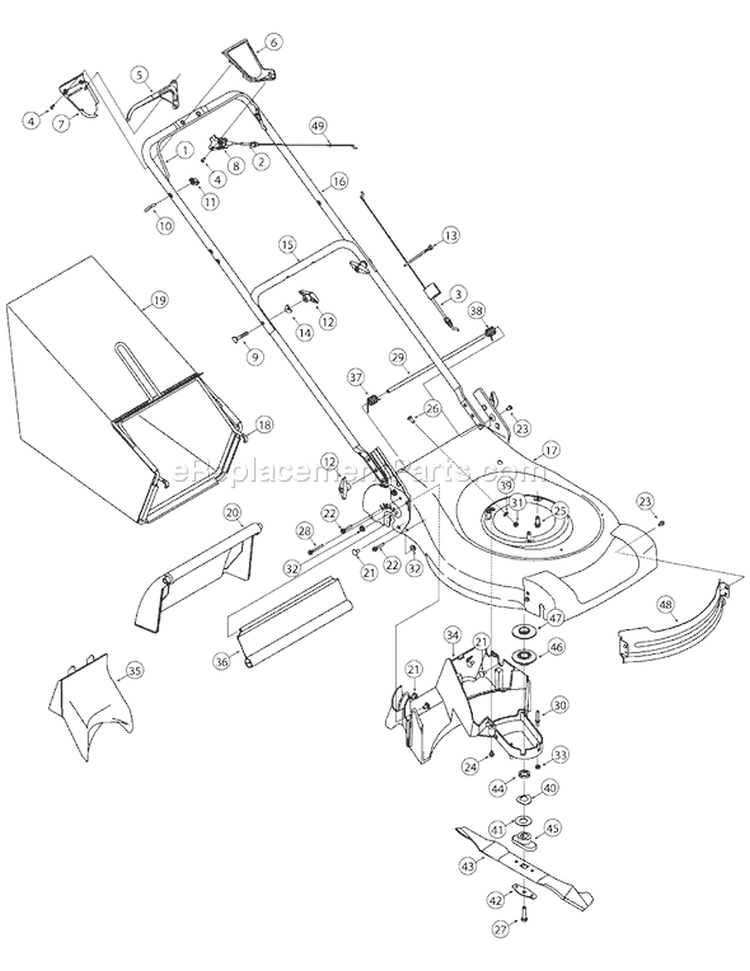 Page B Diagram and Parts List for 12AV829C755 2005 Yard Man Lawn Mower
